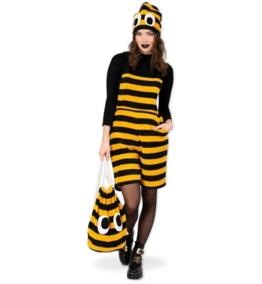 Kostüm Set Hummel Biene Latzhose und Turnbeutel Hummelkostüm Bienenkostüm Dame - Bild 1 von 4