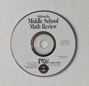 Pro One Software Multimedia Middle School Math Review CD-ROM WIN 95 3.1 - Picture 1 of 1