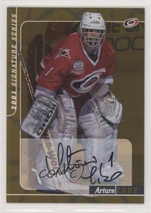 2000-01 ITG Be A Player Signature Series Auto Gold Arturs Irbe #126 Auto