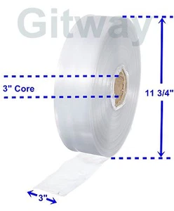 3" x 2150' Clear Poly Tubing Tube Plastic Bag Polybags Custom Bags on a Roll 2ML - Picture 1 of 2