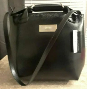 NEW DKNY BLACK PATENT SAFFIANO LEATHER SHOULDER / SATCHEL HANDBAG MSRP 248.00 - Picture 1 of 4