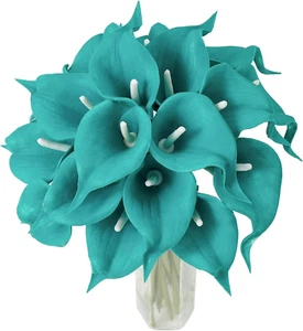 20Pcs Artificial Calla Lily Flower Real Touch Latex Flowers for DIY Wedding Bouq - Picture 1 of 13