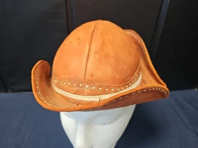 Chapéu de cowboy vintage tradicional brasileiro de couro infantil juvenil rodeio faroeste - Imagem 1 de 4