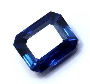 5,60 ct natürlicher makelloser Ceylon blauer Saphir Smaragdschliff zertifizierter Edelstein - Bild 1 von 8