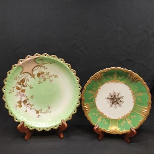 Lot Of 2 Limoges France Porcelain Gold Design Plate 9" And Plate 7 3/4". - Picture 1 of 24