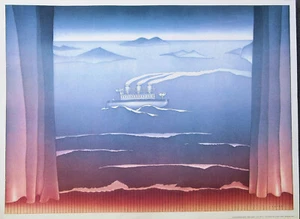 Jean-Michel Folon Belgian l'autre Voyage 1981 Vintage Poster 25-1/2 x 35 - Picture 1 of 2