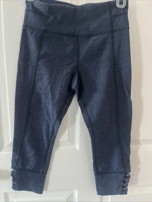 Calvin Klein Womens S Performance Pants Lattice High Waist NavyCapri Leggings - Image 1 of 4