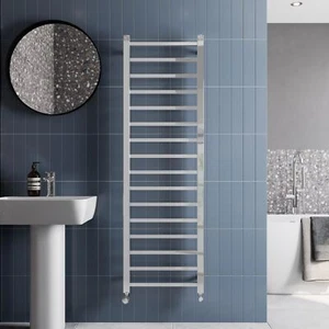 Heated Towel Rail Radiator Wall Mounted Square Bar Ladder Chrome 1600 x 500mm - Picture 1 of 8