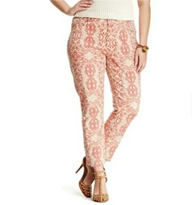 NYDJ Alisha Ankle Pants Size 10P Petites Stretch Pockets Mid Rise Geometric - Picture 1 of 10