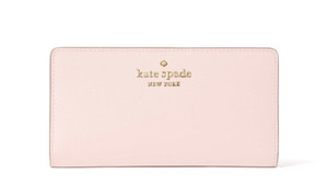 New Kate Spade Staci Large Slim Bifold Wallet Saffiano Leather Light Rose