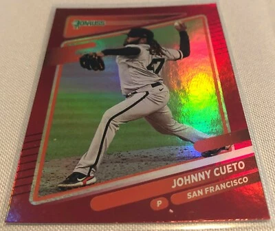 Donruss Baseball 2021 Johnny Cueto San Francisco Giants Holo rojo paralelo #169 Foto 1 de 2