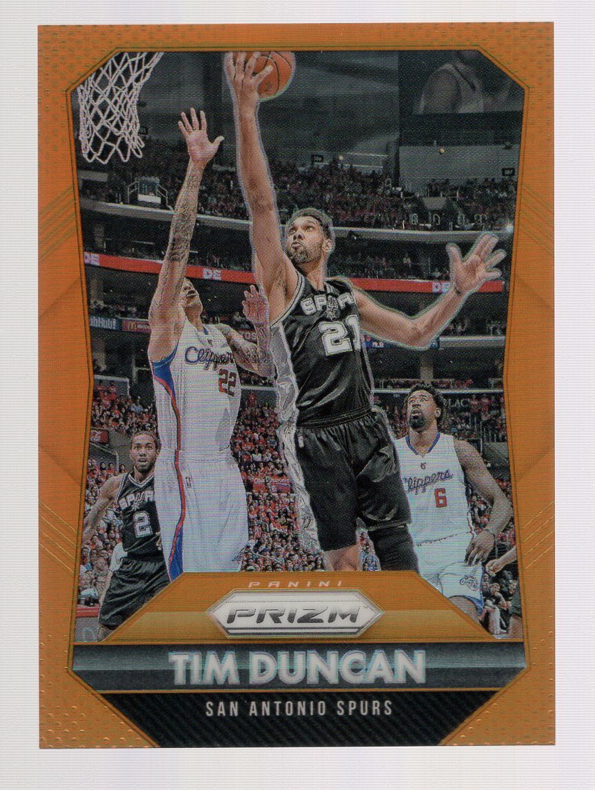 TIM DUNCAN 2015-16 PANINI PRIZM ORANGE PRIZM #06/65 **SAN ANTONIO SPURS**