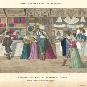 Les boutiques de la galerie du palais de justice - Gravure de presse 1880 - Picture 1 of 2