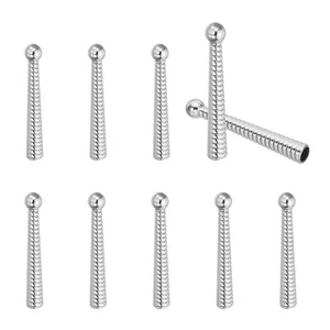 10Pack Bolo Tie Tips 2" Long Alloy Tie Replacement End Caps Silver Tone - Picture 1 of 6