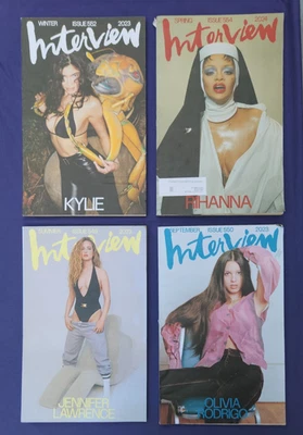 LOT OF 4 INTERVIEW MAGAZINES 2023-24 Jennifer L. Olivia R. Kylie J. Rihanna Foto 1 de 4