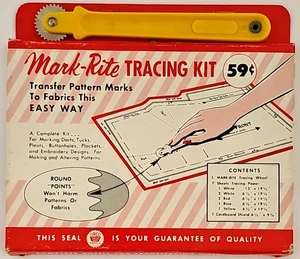 Vintage Mark-Rite Tracing Kit Transfermuster Markierungen auf Stoffe auf einfache Weise - Bild 1 von 7