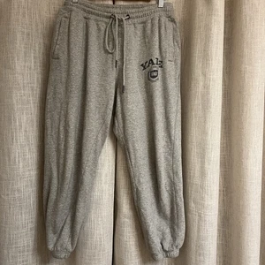 Felpa Yale uomo M grigia università spellout logo tasche vita bassa collegiale - Foto 1 di 11