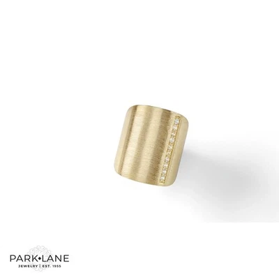 Park Lane Reese Ring Matte Gold CZ Stripe Size 8 Fits Like a 7.5 Retail $64  - Image 1 of 2