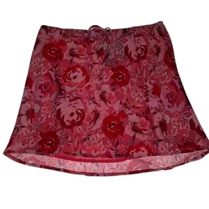 Le Lis Floral Pink Flowers Drawstring Elastic Waist Mini Skirt Large Casual Gift - Picture 1 of 4