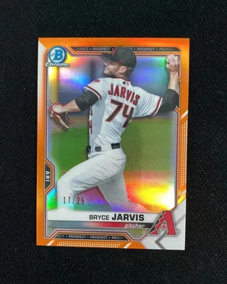 2021 Bowman Chrome Prospects Orange #BCP-44 Bryce Jarvis 17/25 Diamondback HD - Image 1 of 4
