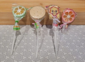 Vintage Obstscheibe Dessert Süßigkeiten Keks Lutscher Lolly Neuheit Radierer Set - Bild 1 von 14