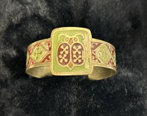 VTG Copper Brass Enamel Beetle Bug Cuff Mexico Native Bug Beetle - Picture 1 of 5