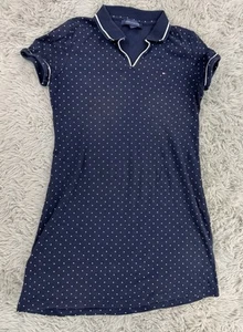 Tommy Hilfiger Womens M Navy & White Polka Dot Short Sleeve Collared Dress - Picture 1 of 3