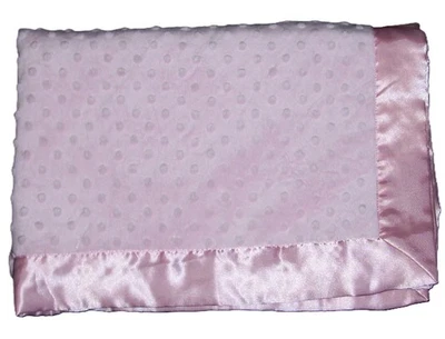 Manta de bebé Carters rosa Minky Dot con baches satinado ribete trasero seguridad Lovey Foto 1 de 3