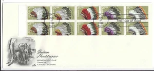 US Sc# 2505a AMERICAN INDIAN HEADDRESSES BOOKLET PANE FDC ARTCRAFT CACHET U/A - Picture 1 of 1