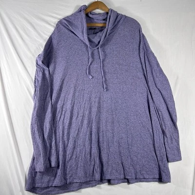 Mujer Talla Grande 26/28 Capucha Cuello Moteado Púrpura Acanalado Ligero Lane Bryant Foto 1 de 4