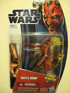 StarWars CloneWars BATTLE DROID (MH #04) Héroes de la Película (versión roja) ¡EN MUY BUEN ESTADO! - Imagen 1 de 2