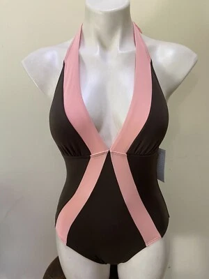 NWOT Vince Camuto pink & brown  one piece bathing suit size 6 - Image 1 of 4