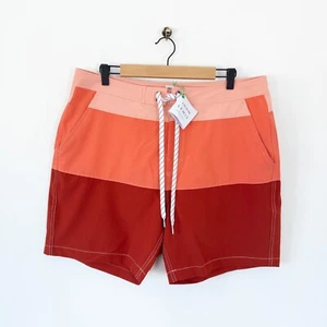 Bañador John Lewis Board Shorts Talla L NUEVO Coral Naranja Rayas - Imagen 1 de 16