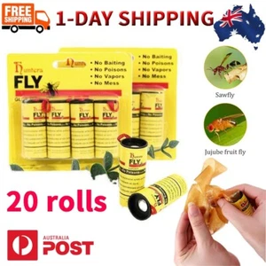 8-60 Rolls Sticky Fly Glue Trap Paper Insect Bug Catcher Strip Flies Sticker AU - Picture 1 of 13