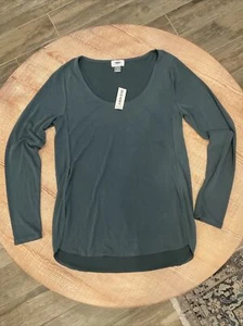 Old Navy NWT Women S Long Sleeve Scoop Neck Blouse Top Blue Green - Picture 1 of 8