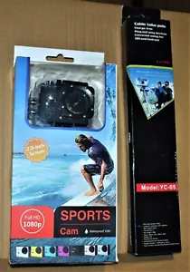 Sports Cam 1080p full HD 2" Screen & Cable Take Pole Model: YC- 05 New in Boxes - Picture 1 of 9