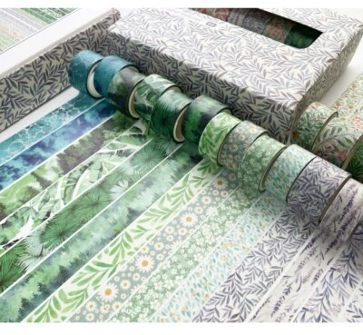30 rolls washi tape set natural leaf floral basic color pattern shape - image 1 of 4