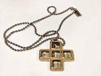 EXTREMAMENTE RARO Colar Cruz de Vidro SOPRADO À MÃO Declaração de Treinador  - Imagem 1 de 4