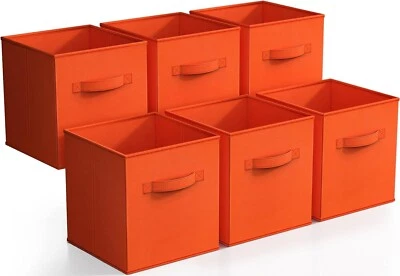 Set of 6 Foldable Fabric Basket Bin Collapsible Storage Cube for Nursery, Toys - Image 1 of 4