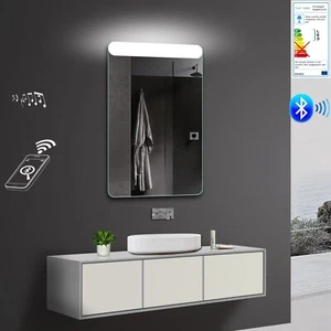 Badspiegel Wandspiegel LED Beleuchtung Licht mit Bluetooth für Gäste Bad 51x80 - Bild 1 von 4