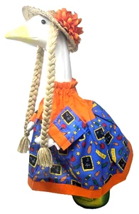 Concrete and Plastic Porch and Yard Goose Clothes - School Outfit/Teacher Dress - Picture 1 of 3