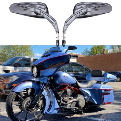 For Harley Davidson Road Glide Special Custom Motorcycle Rearview Mirrors Black - Image 1 of 4