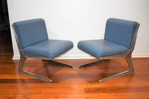 Vintage MCM Lounge Chairs From Paris Airport Air France Concorde Lounge - RARE!! Cover
