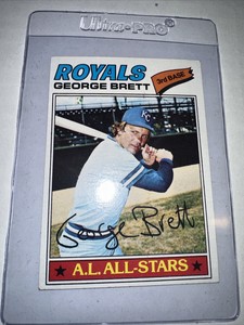 1977 Topps #580 GEORGE BRETT NM Clean Card Kansas City Royals