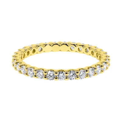 Lab Grown 18K Yellow Gold Wedding Eternity Band Diamond 2.50 Ct Round  6 7 8 - Image 1 of 4