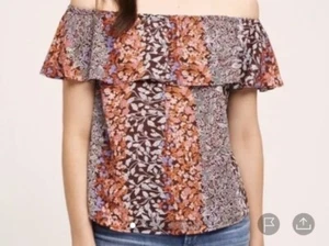 Anthropologie Maeve schulterfreies geblümtes Damen Top Gr. M! - Bild 1 von 4