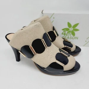 4th Season Women's Pumps Sz 9.5 M Black High Heels Sandals Shoes - Picture 1 of 11