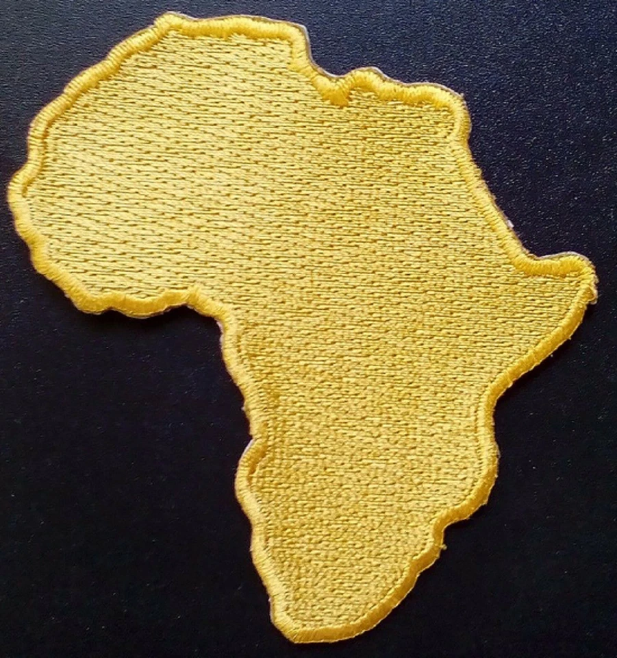 50 Pcs Rasta Africa Map (Gold) Embroidered Patches 3.25"x3" iron-on - Image 1 of 1