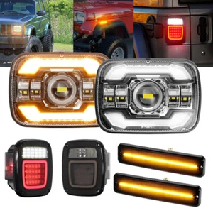 Faro LED 7x6" + Luz LED Marcadora Lateral + 83 Luz Trasera LED para Jeep YJ 1986-1995 - Imagen 1 de 12