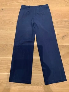 Hugo Boss Hose Chino Blau Dunkelblau Marine 34 Marlene Weites Bein - Bild 1 von 5